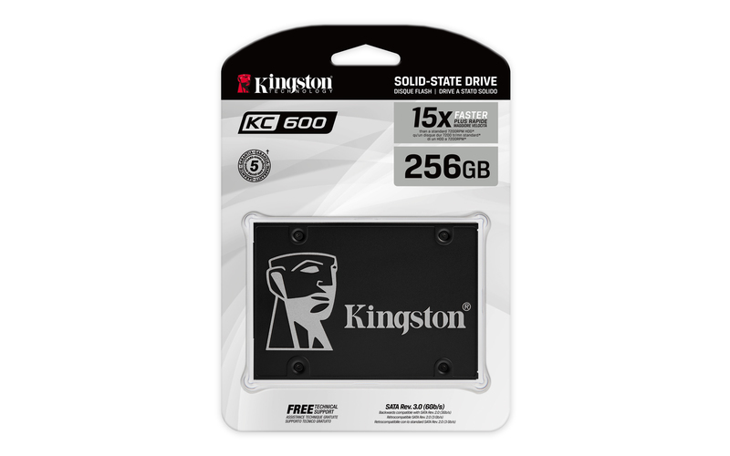 Kingston SSD 256GB 2.5" KC600SATA3,550/500MB/s3D TLC,XTS-AES 256-bit encryption